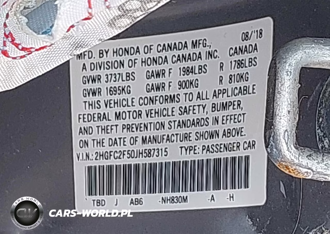 2018 Honda Civic Lx VIN:2HGFC2F50JH587315 - 9