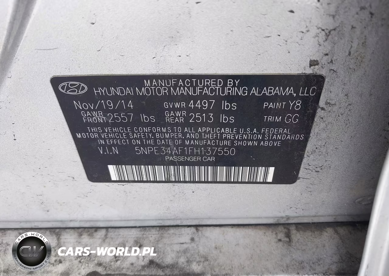 2015 Hyundai Sonata Limited VIN:5NPE34AF1FH137550 - 9