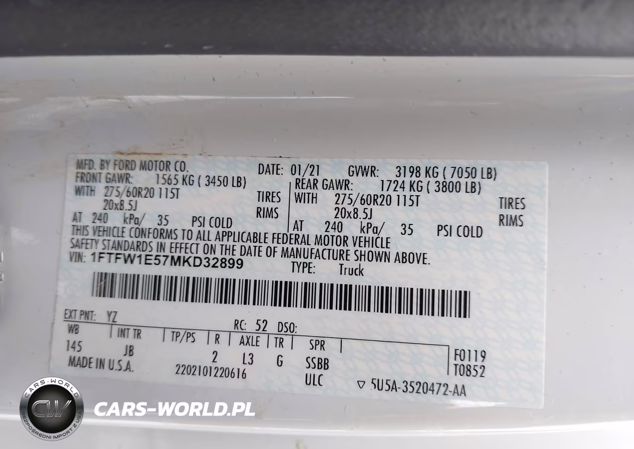 2021 Ford F-150 Xl VIN:1FTFW1E57MKD32899 - 9