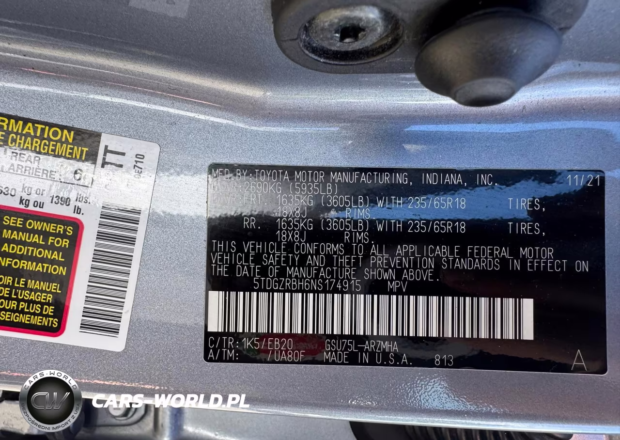 2022 Toyota Highlander Xle VIN:5TDGZRBH6NS174915 - 9