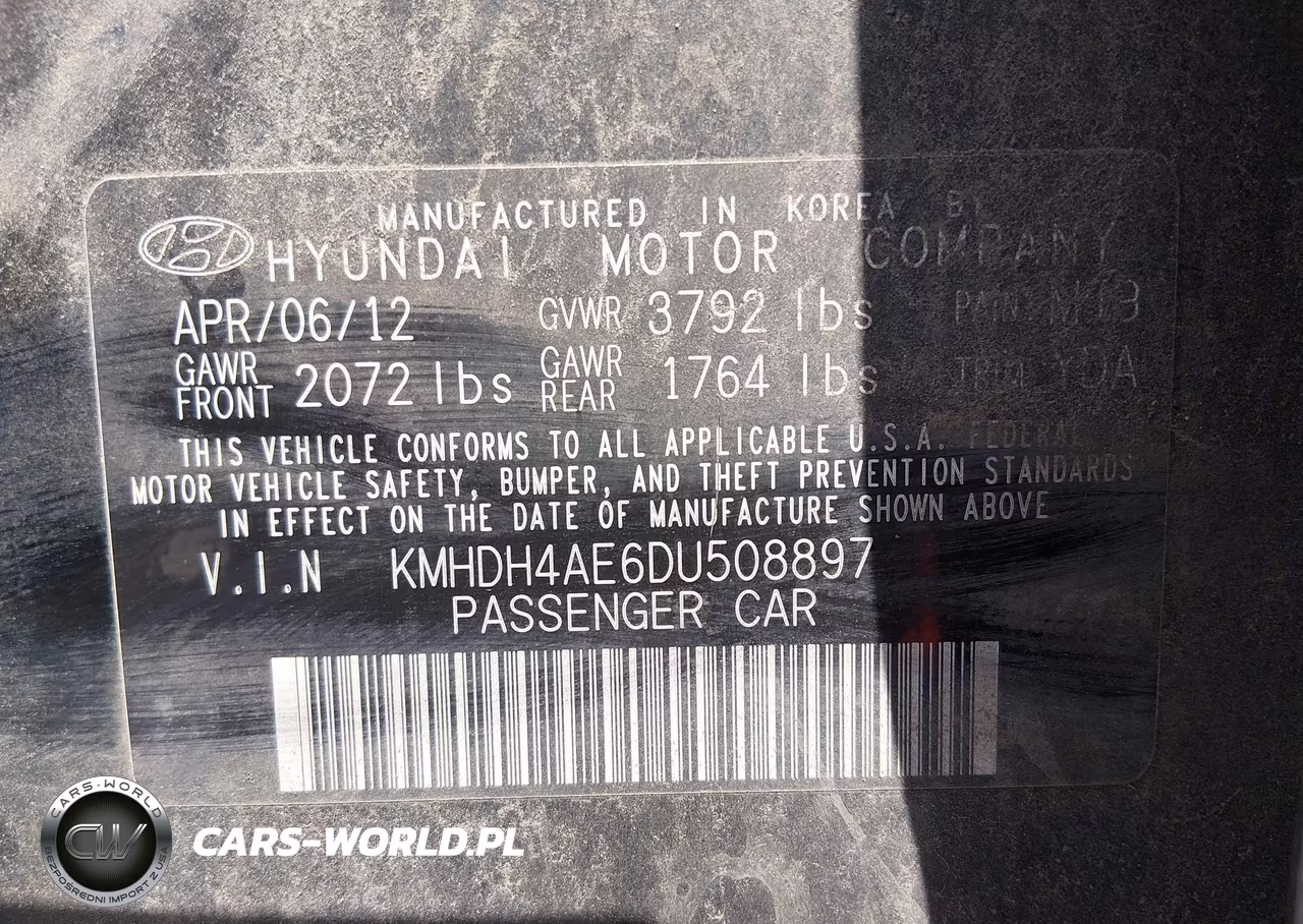 2013 Hyundai Elantra Limited VIN:KMHDH4AE6DU508897 - 9