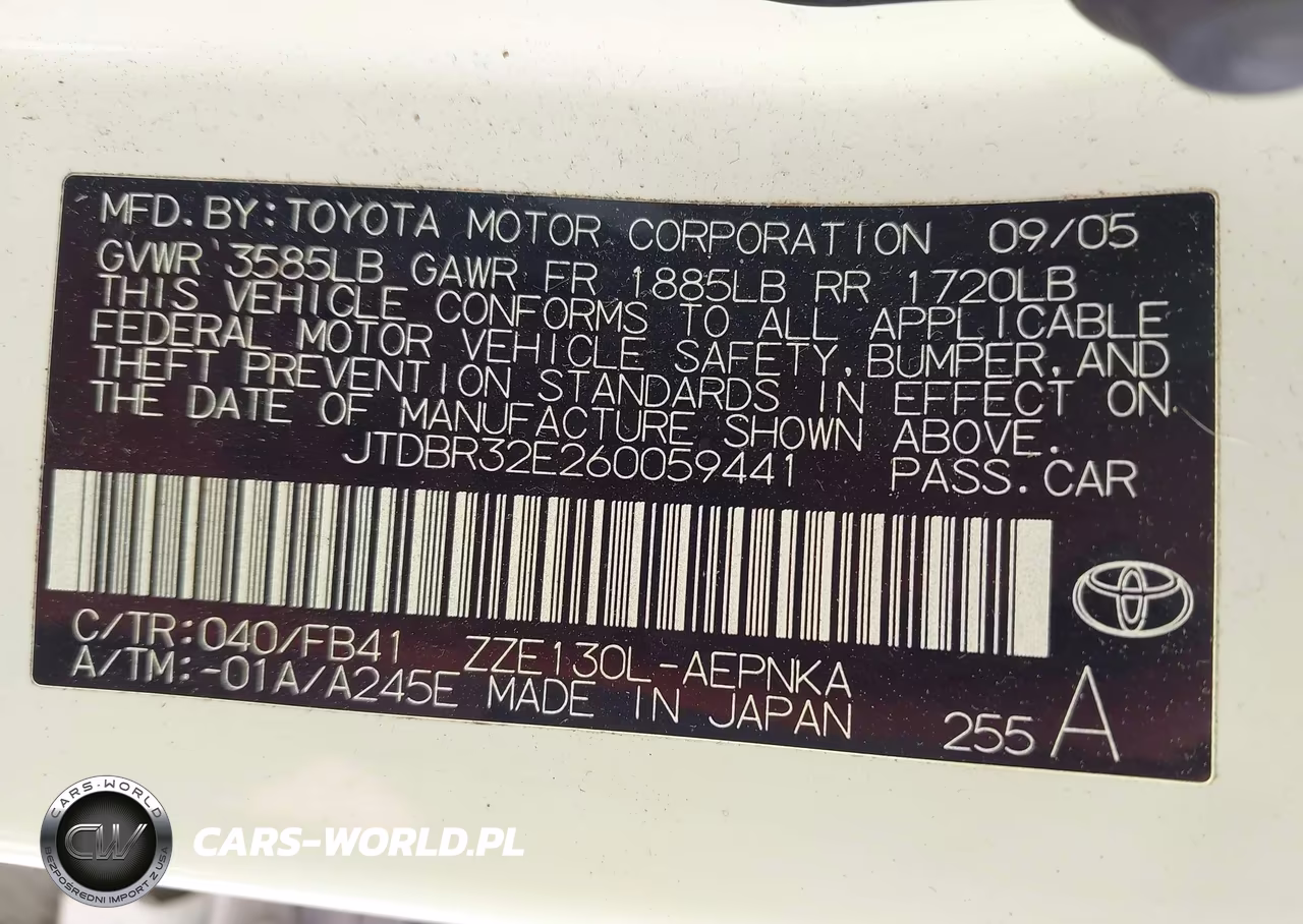 2006 Toyota Corolla Le VIN:JTDBR32E260059441 - 9