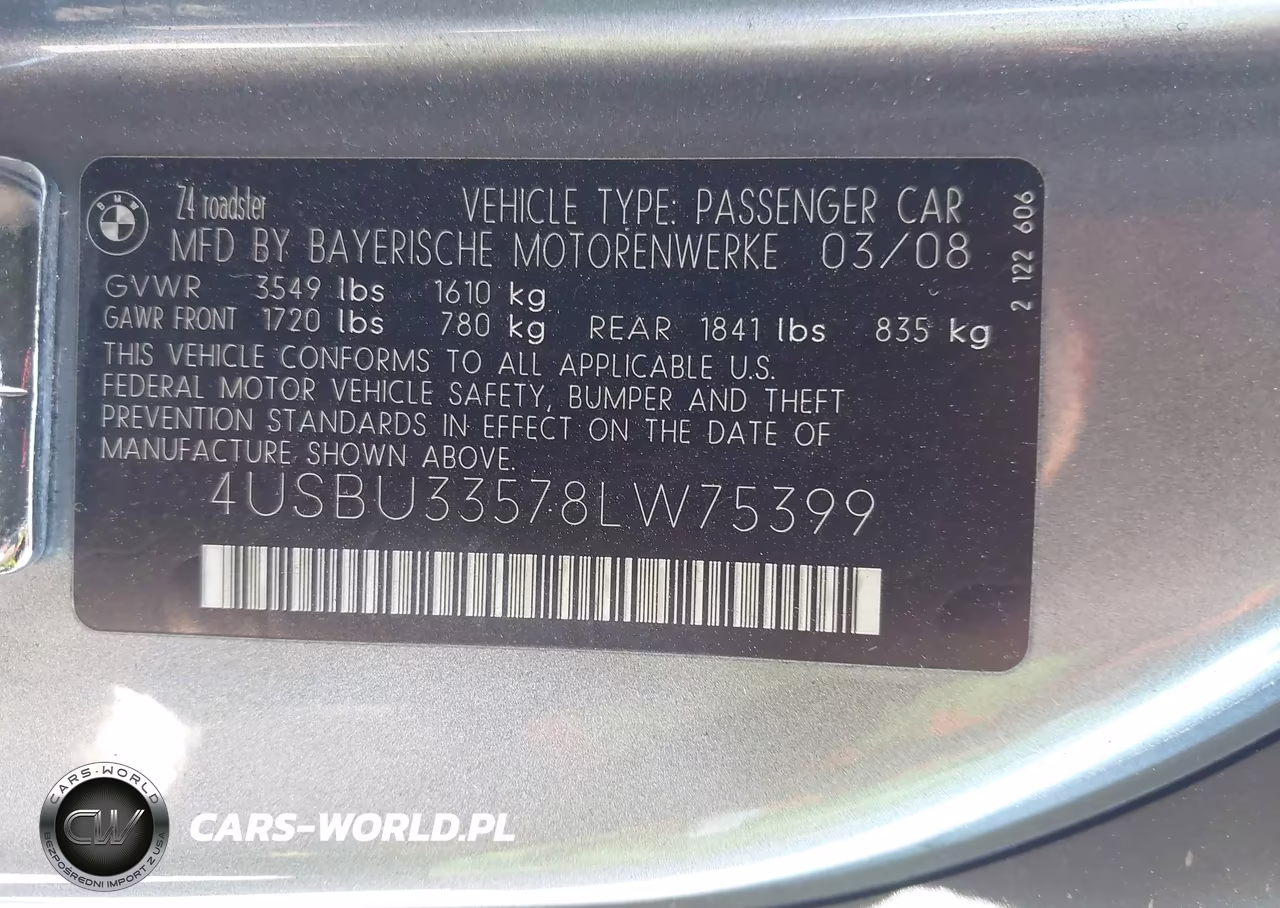 2008 BMW Z4 3.0I VIN:4USBU33578LW75399 - 9
