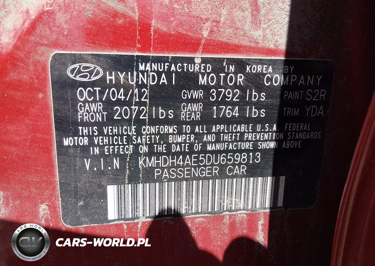 2013 Hyundai Elantra Limited VIN:KMHDH4AE5DU659813 - 9