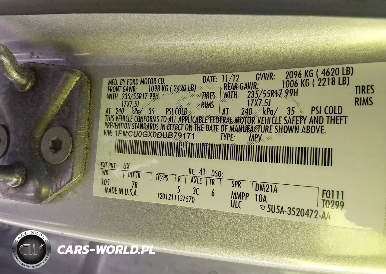 2013 Ford Escape Se VIN:1FMCU0GX0DUB79171 - 9