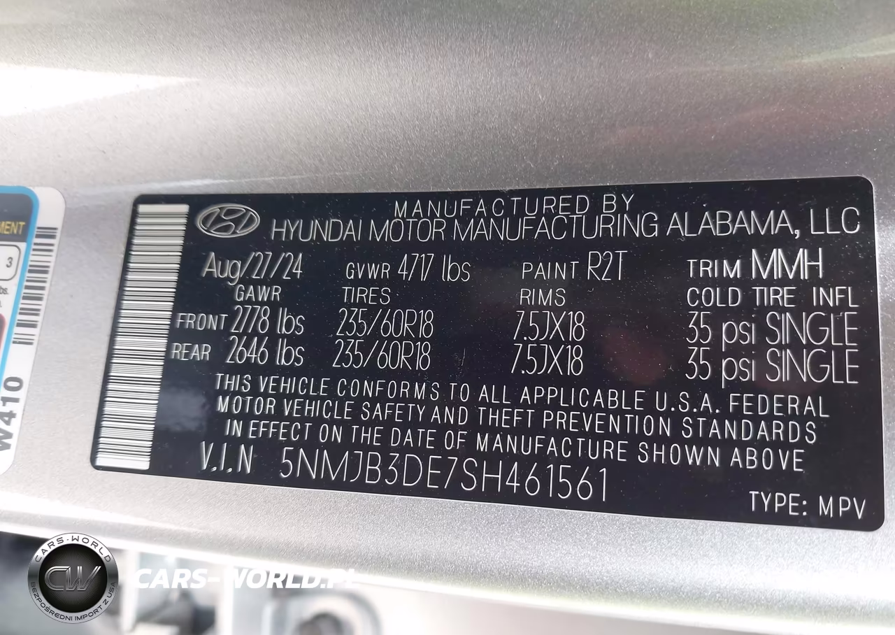2025 Hyundai Tucson Sel VIN:5NMJB3DE7SH461561 - 9