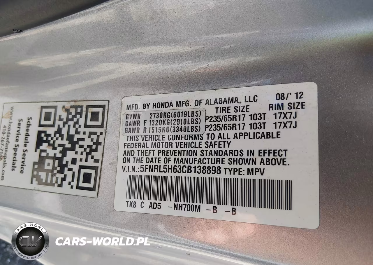 2012 Honda Odyssey Ex-L VIN:5FNRL5H63CB138898 - 9