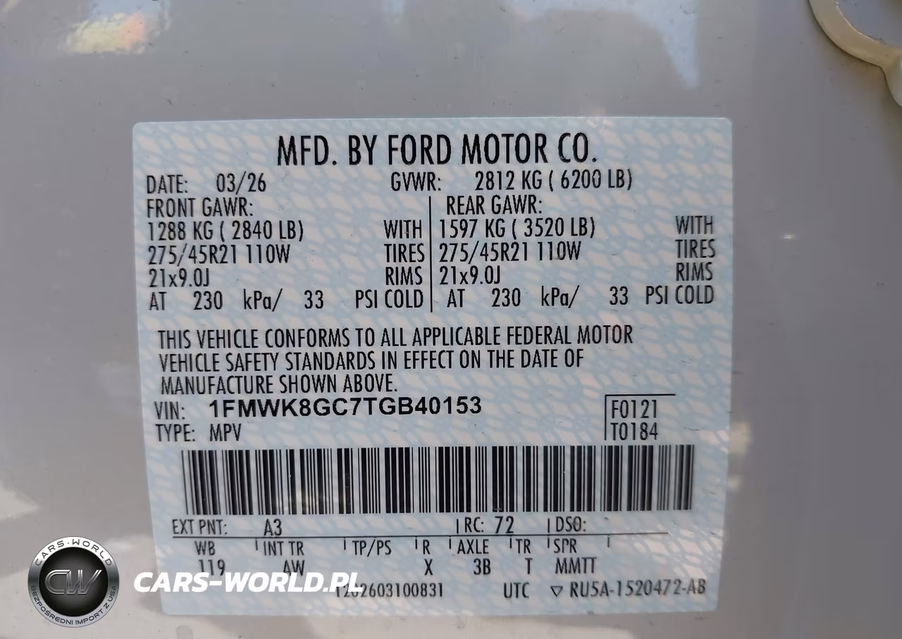 2026 Ford Explorer St VIN:1FMWK8GC7TGB40153 - 9