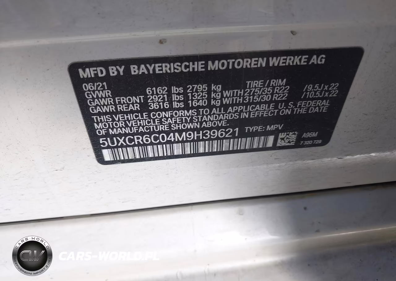 2021 BMW X5 xDrive40I VIN:5UXCR6C04M9H39621 - 9