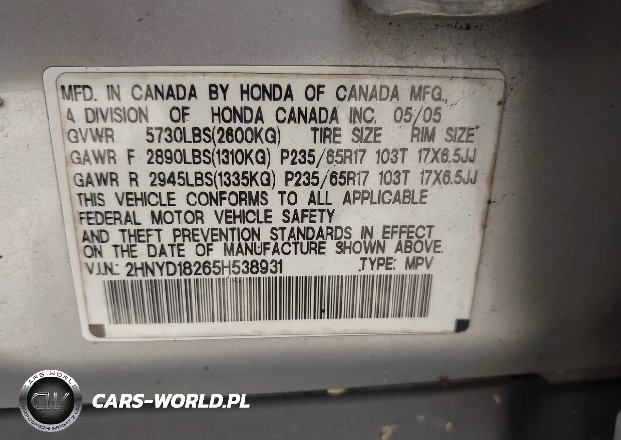 2005 Acura Mdx VIN:2HNYD18265H538931 - 9