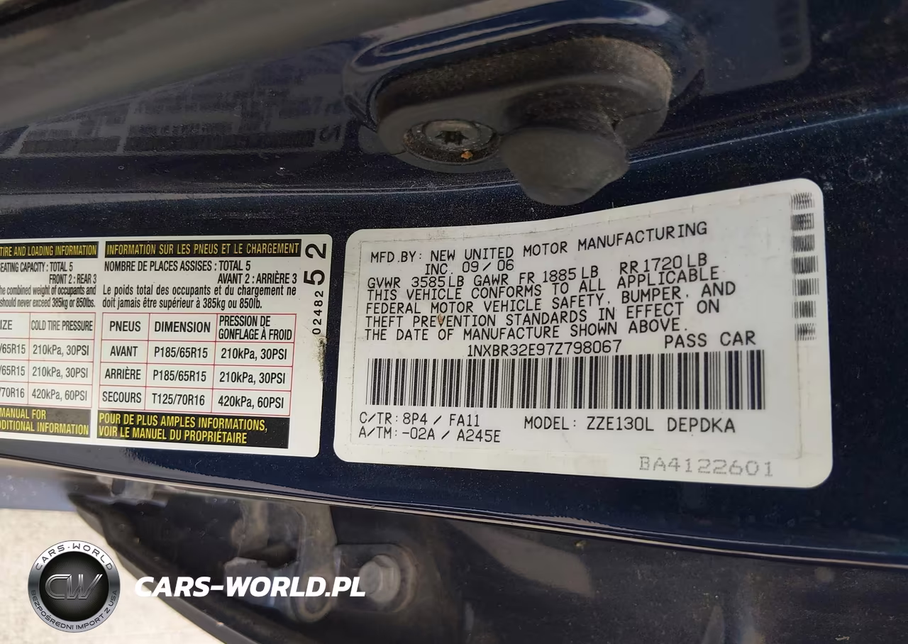 2007 Toyota Corolla Ce VIN:1NXBR32E97Z798067 - 9