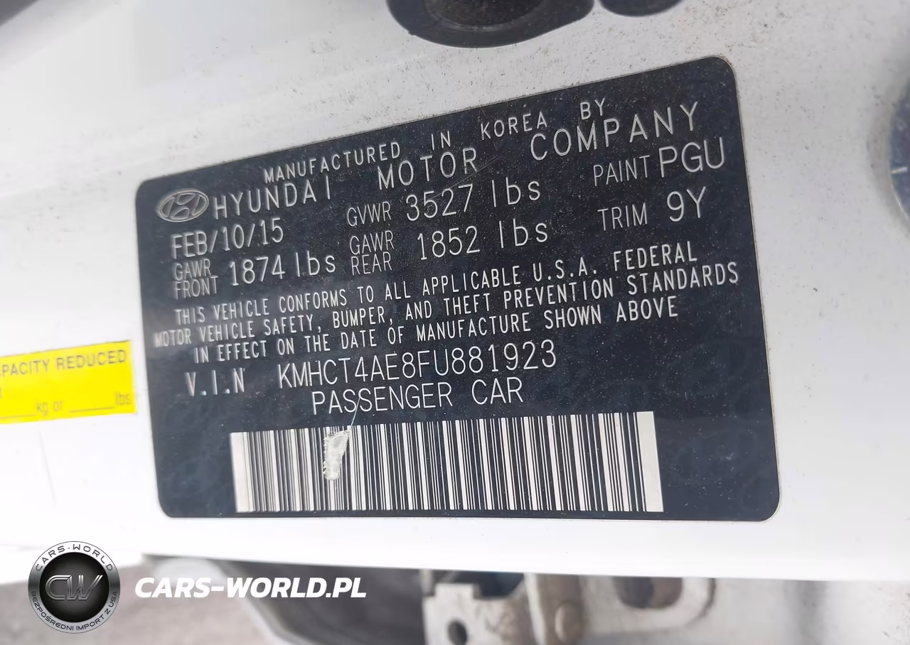 2015 Hyundai Accent Gls VIN:KMHCT4AE8FU881923 - 9