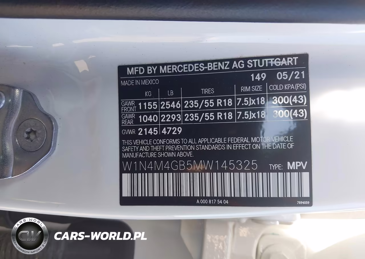 2021 Mercedes-Benz Glb 250 VIN:W1N4M4GB5MW145325 - 9