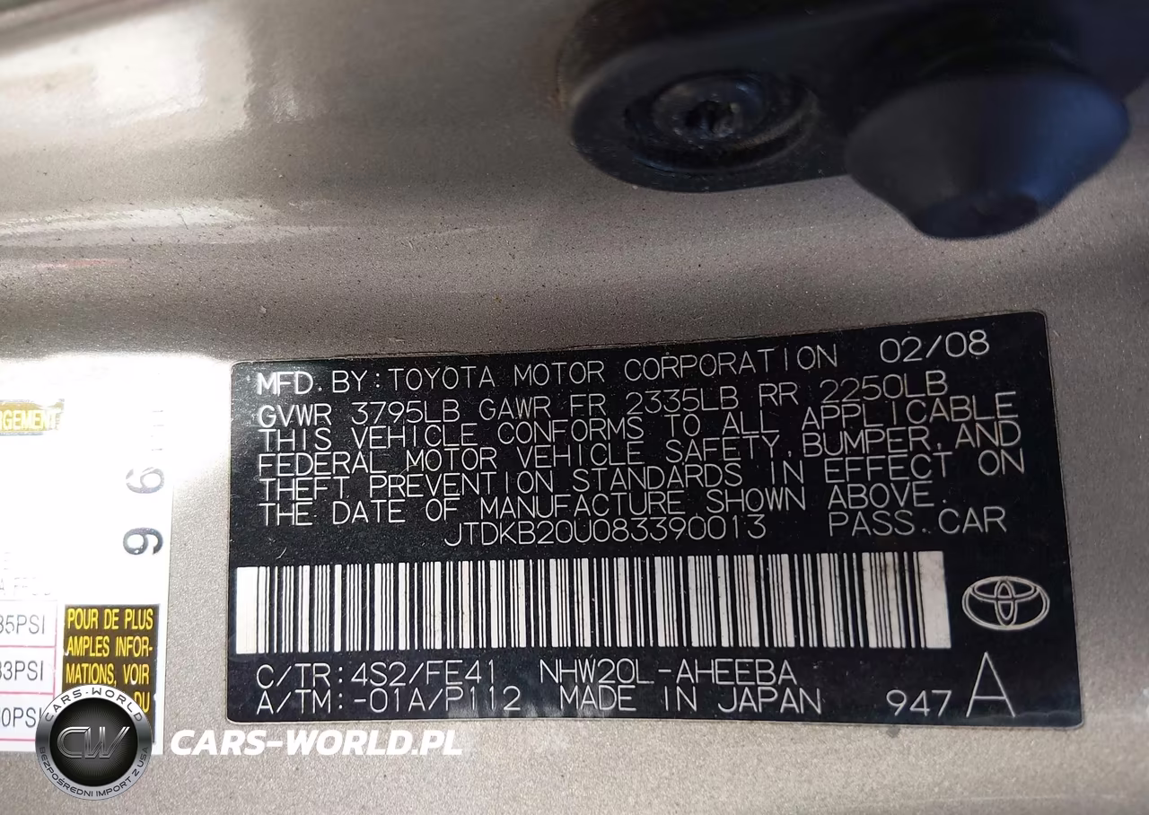 2008 Toyota Prius Touring VIN:JTDKB20U083390013 - 9
