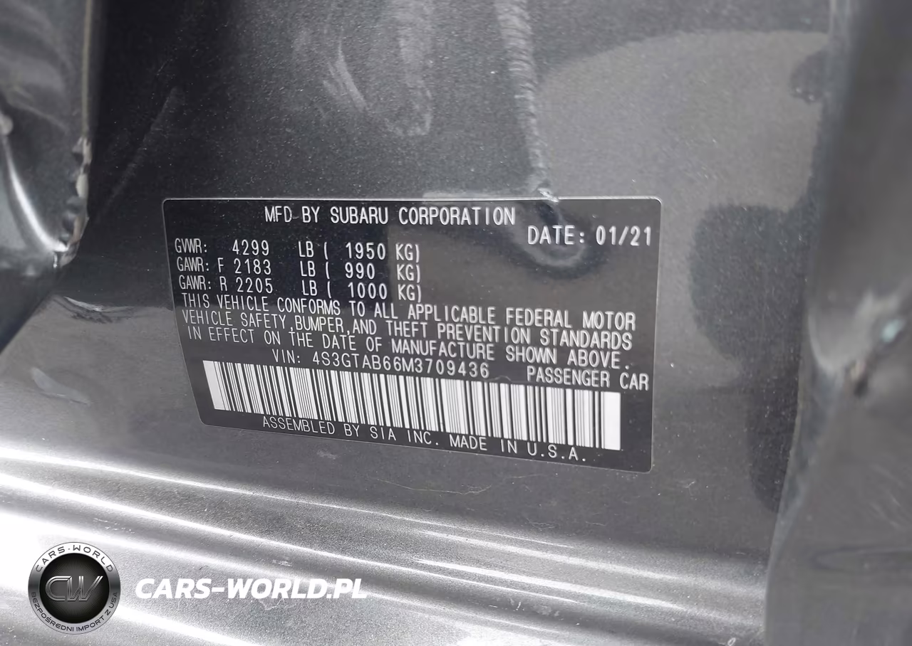 2021 Subaru Impreza 5-Door VIN:4S3GTAB66M3709436 - 9