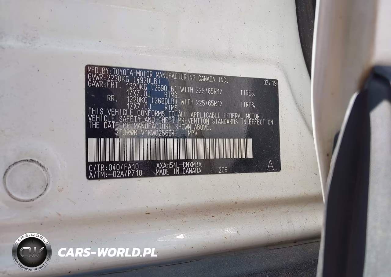 2019 Toyota Rav4 Hybrid Xle VIN:2T3RWRFV1KW025694 - 9