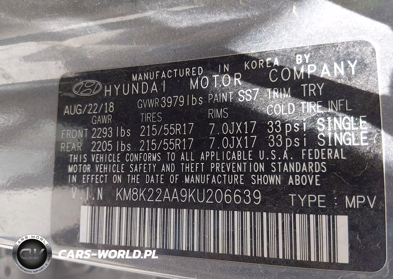 2019 Hyundai Kona Sel VIN:KM8K22AA9KU206639 - 9