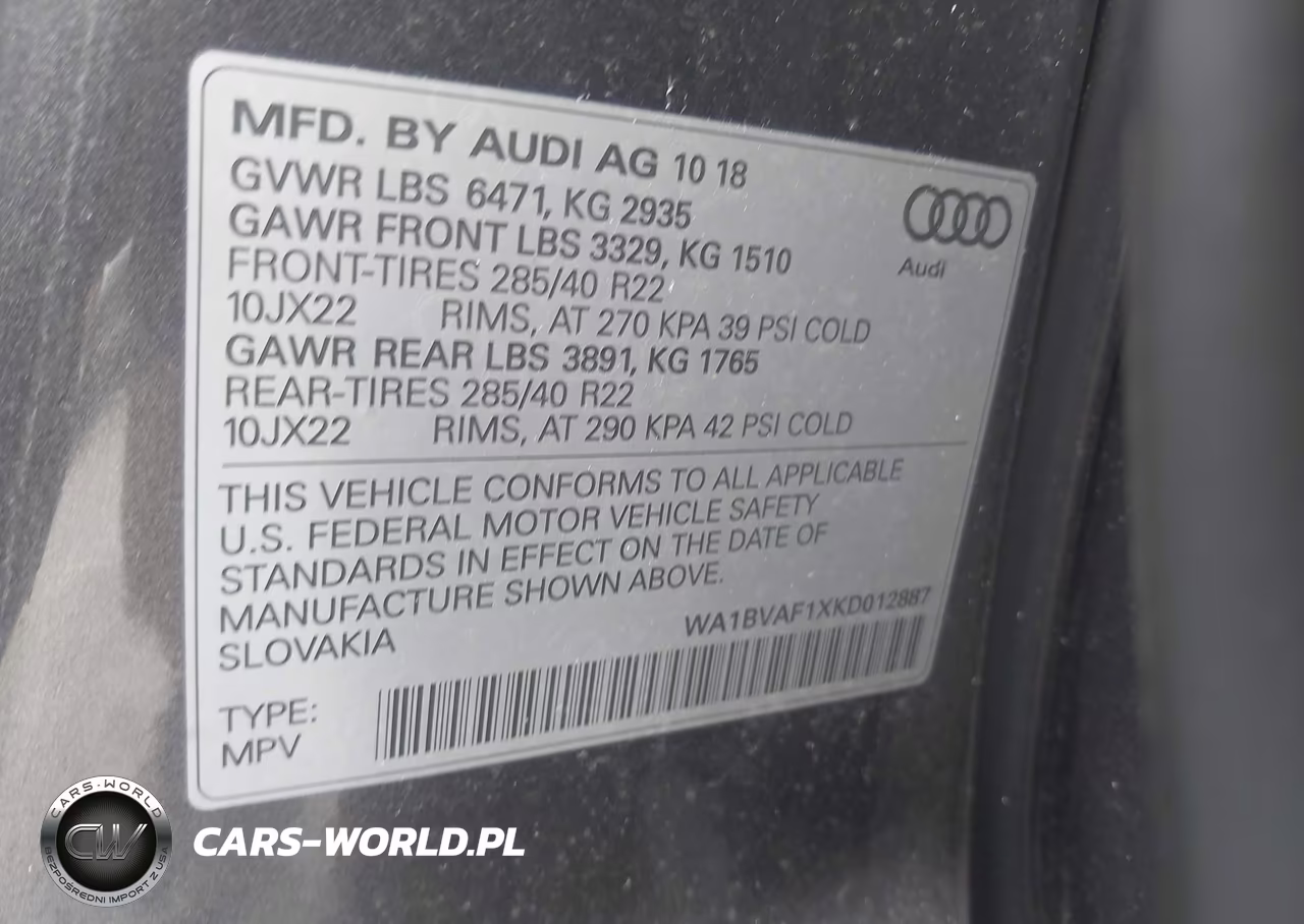 2019 Audi Q8 55 Premium VIN:WA1BVAF1XKD012887 - 9