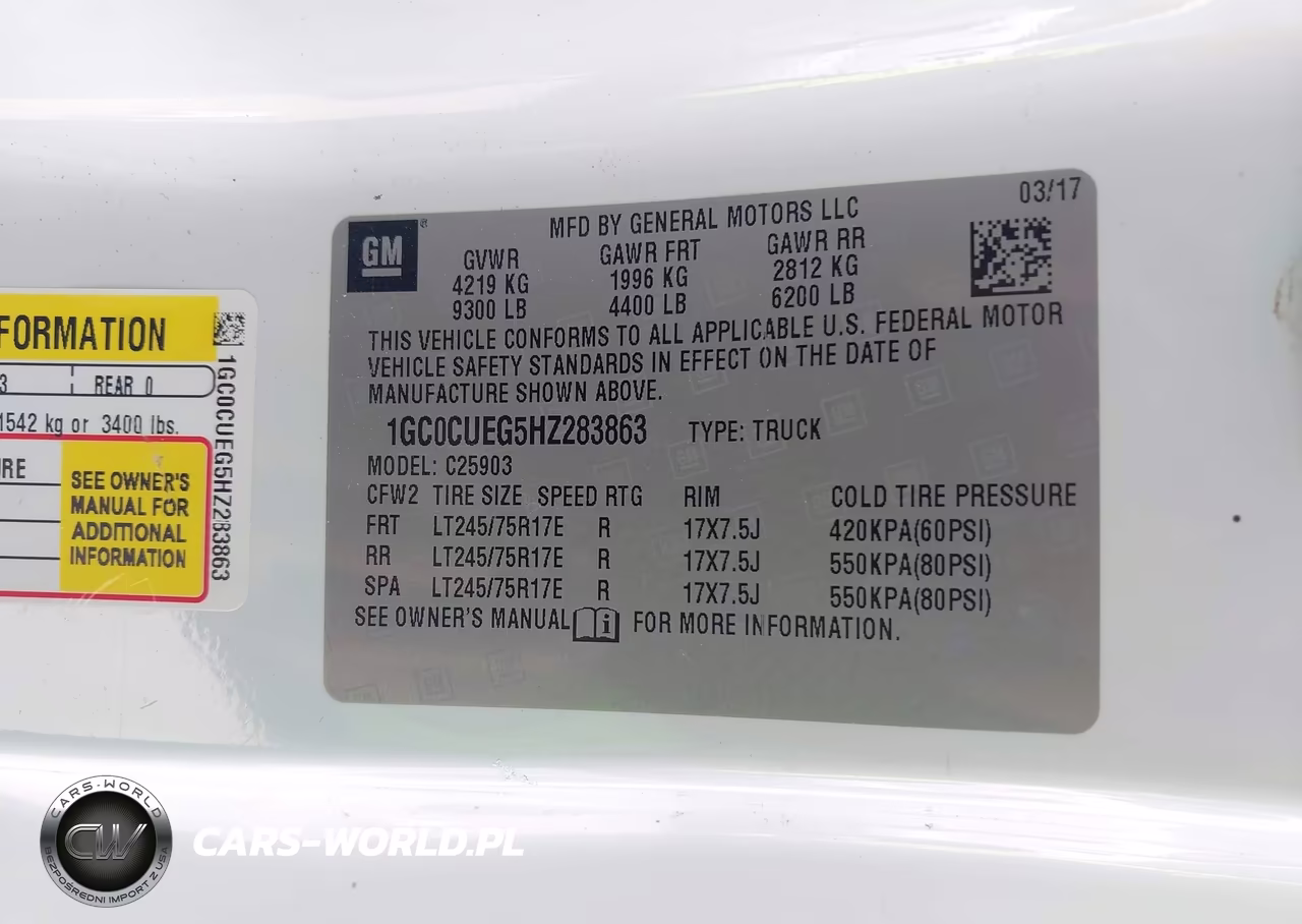 2017 Chevrolet Silverado 2500Hd Wt VIN:1GC0CUEG5HZ283863 - 9