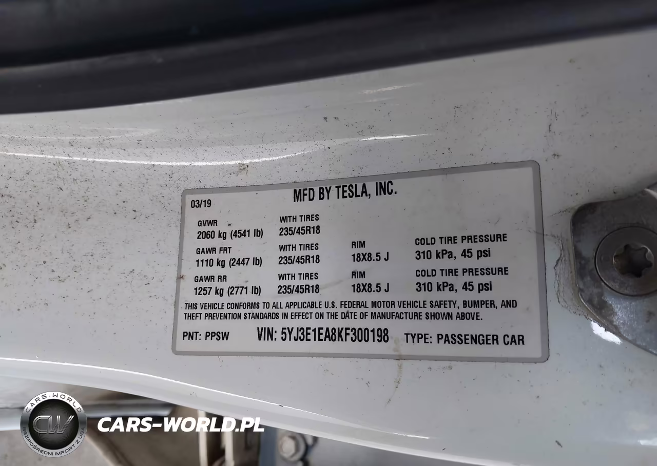 2019 Tesla Model 3 Long Range-Mid Range-Standard Range-Standard Range Plus VIN:5YJ3E1EA8KF300198 - 9