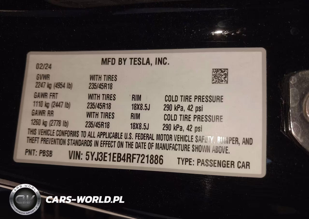 2024 Tesla Model 3 Long Range Dual Motor All-Wheel Drive VIN:5YJ3E1EB4RF721886 - 9