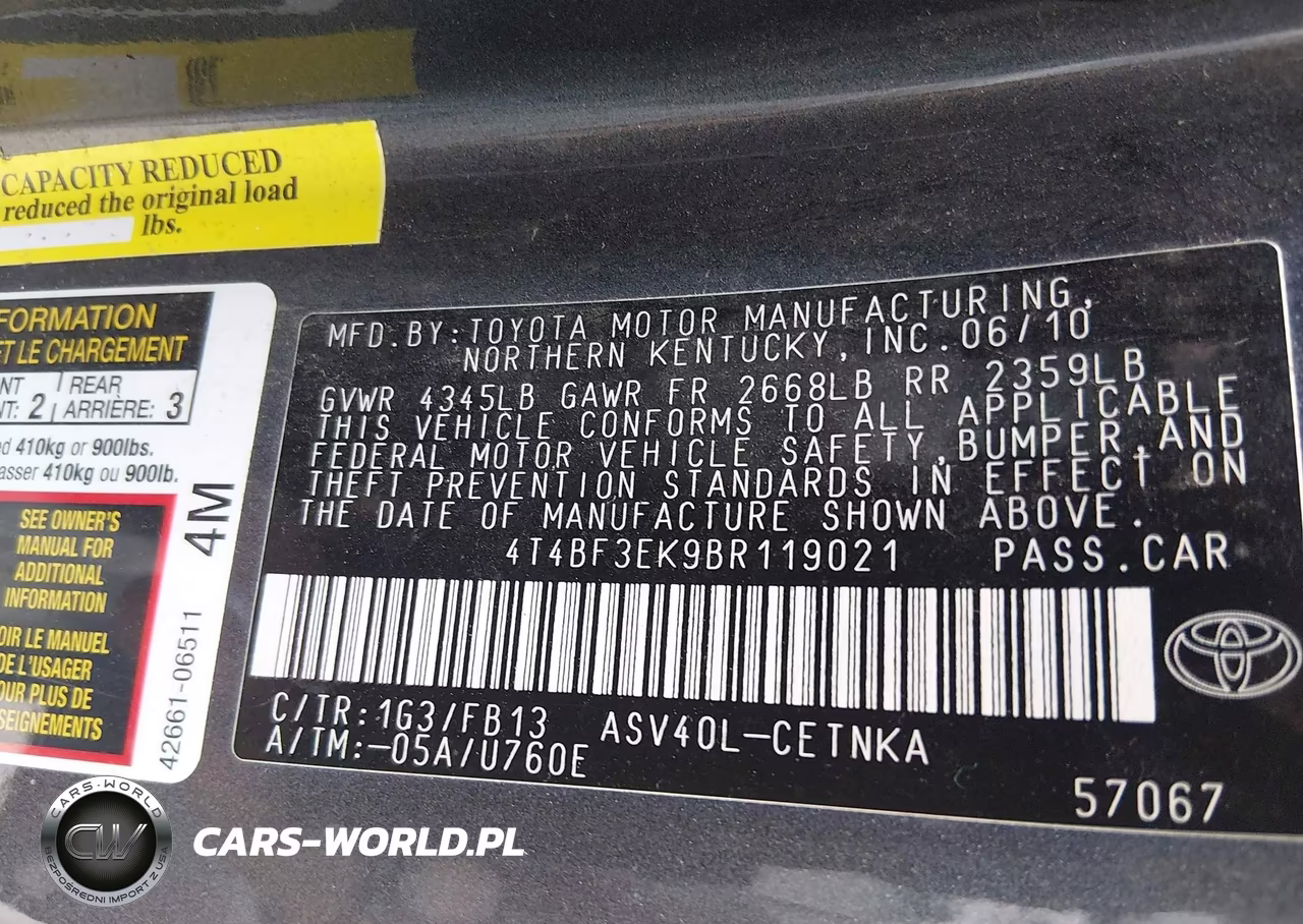 2011 Toyota Camry Le VIN:4T4BF3EK9BR119021 - 9