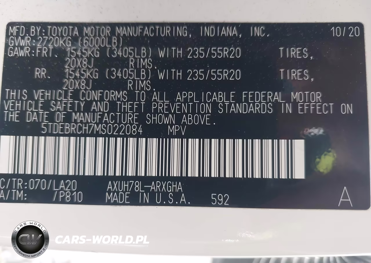 2021 Toyota Highlander Hybrid Platinum VIN:5TDEBRCH7MS022084 - 9