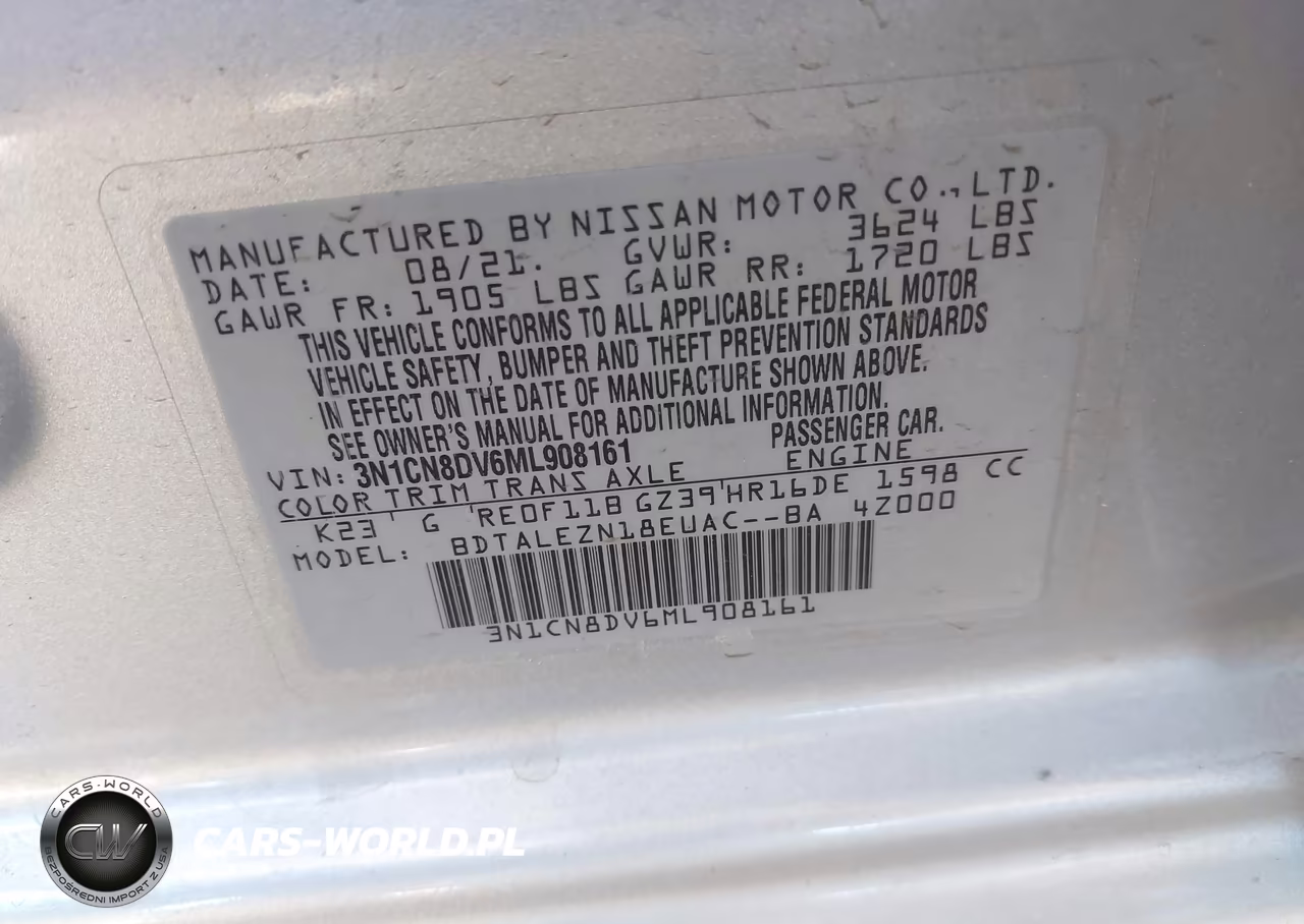 2021 Nissan Versa S Xtronic Cvt VIN:3N1CN8DV6ML908161 - 9