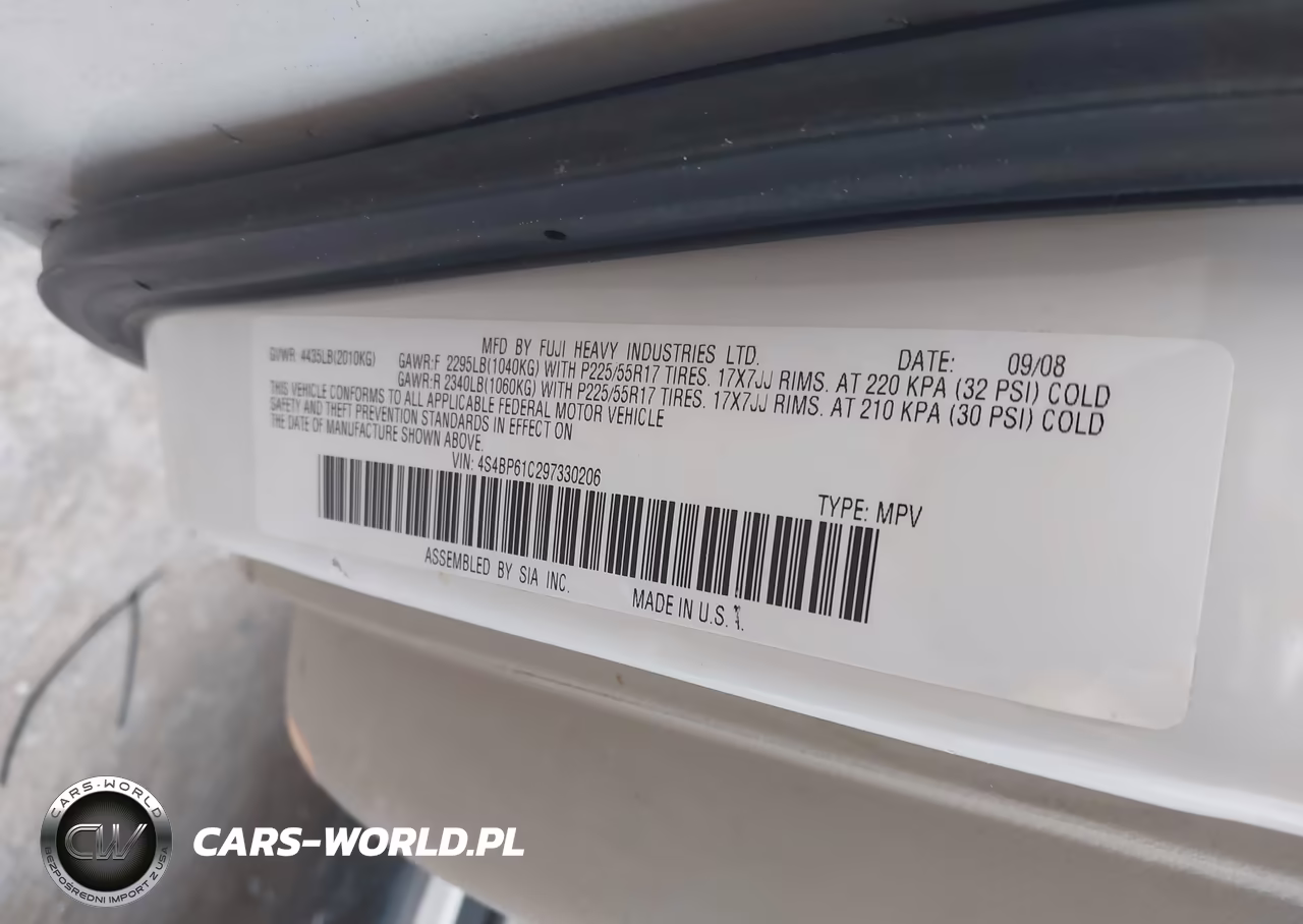 2009 Subaru Outback 2.5I VIN:4S4BP61C297330206 - 9