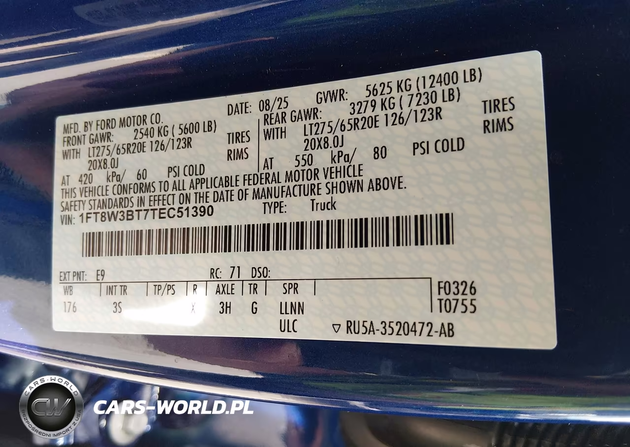 2026 Ford F-350 Xlt VIN:1FT8W3BT7TEC51390 - 8