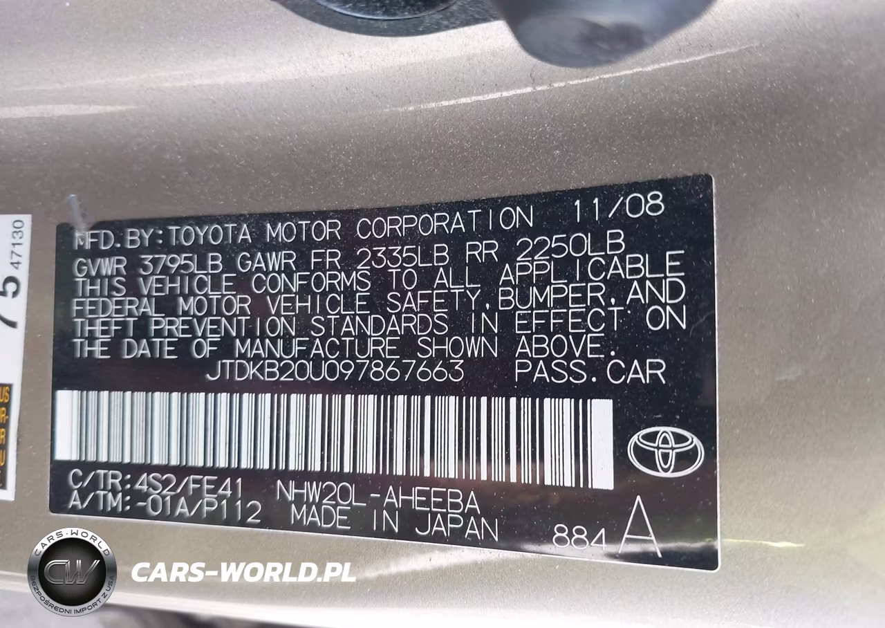 2009 Toyota Prius VIN:JTDKB20U097867663 - 9