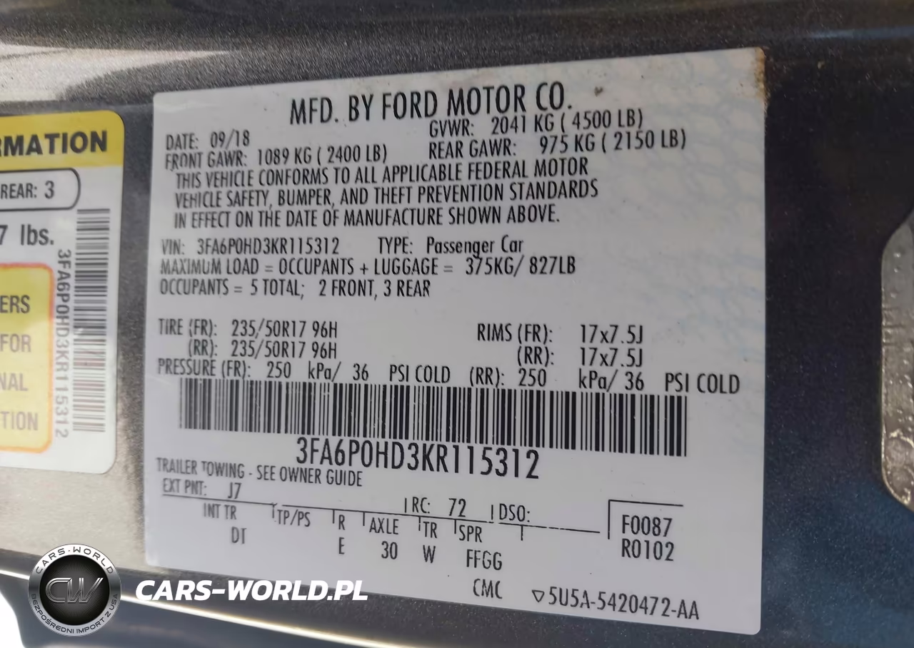 2019 Ford Fusion Se VIN:3FA6P0HD3KR115312 - 9