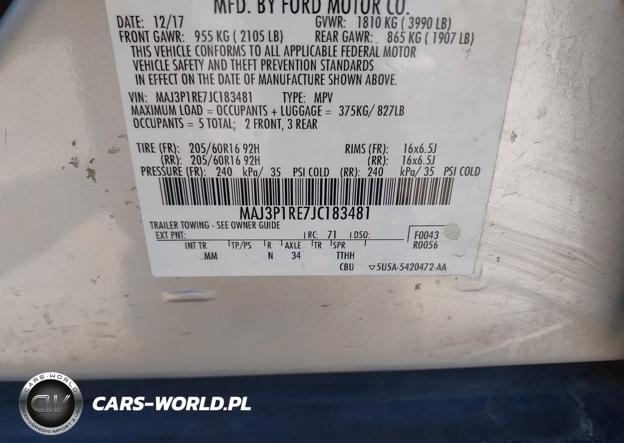 2018 Ford Ecosport S VIN:MAJ3P1RE7JC183481 - 9