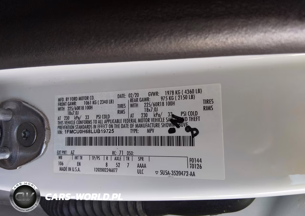2020 Ford Escape Sel VIN:1FMCU0H68LUB19725 - 9
