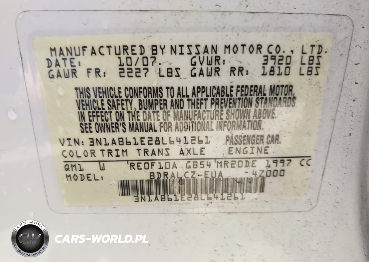 2008 Nissan Sentra 2.0 VIN:3N1AB61E28L641261 - 9
