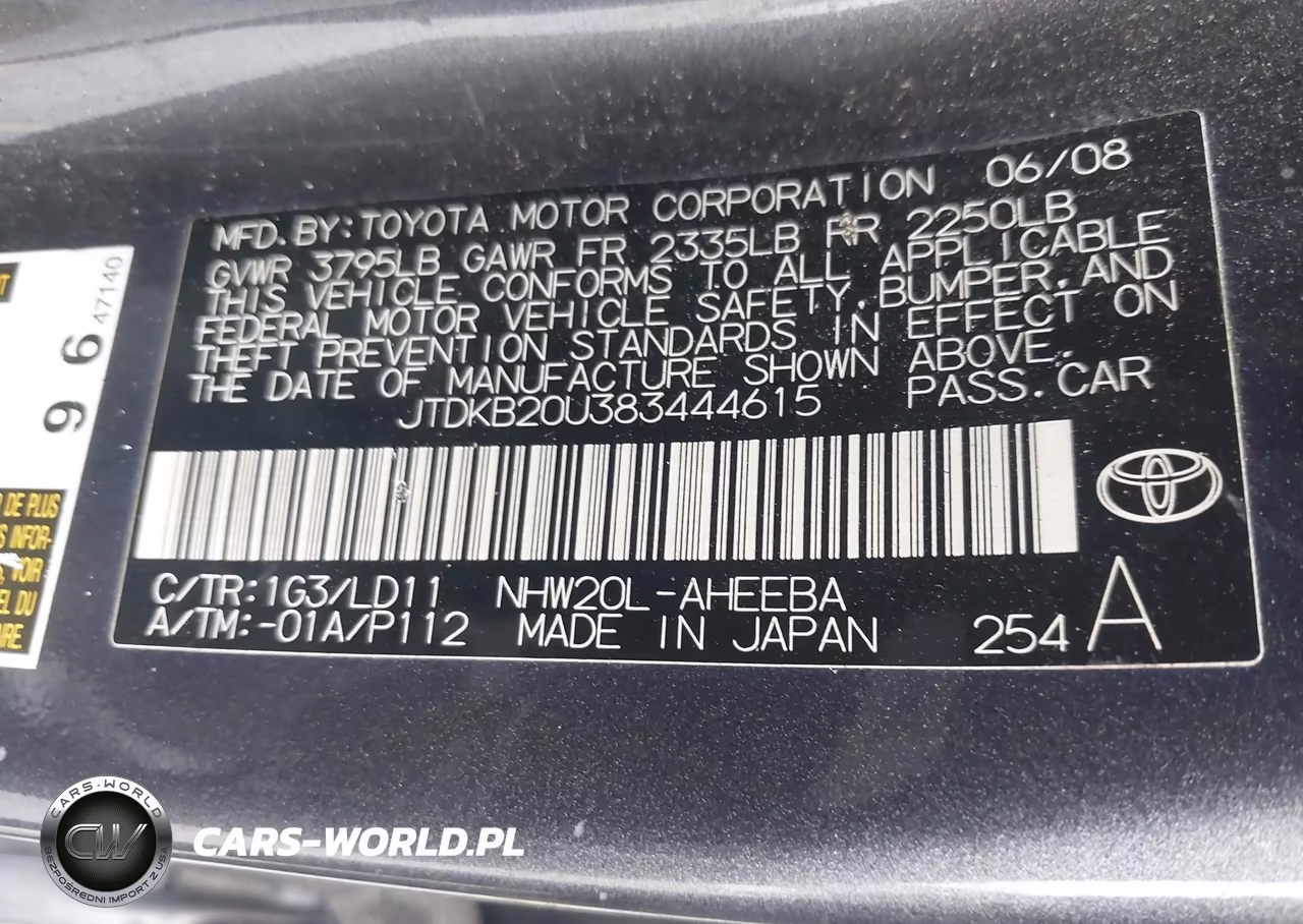 2008 Toyota Prius Touring VIN:JTDKB20U383444615 - 9
