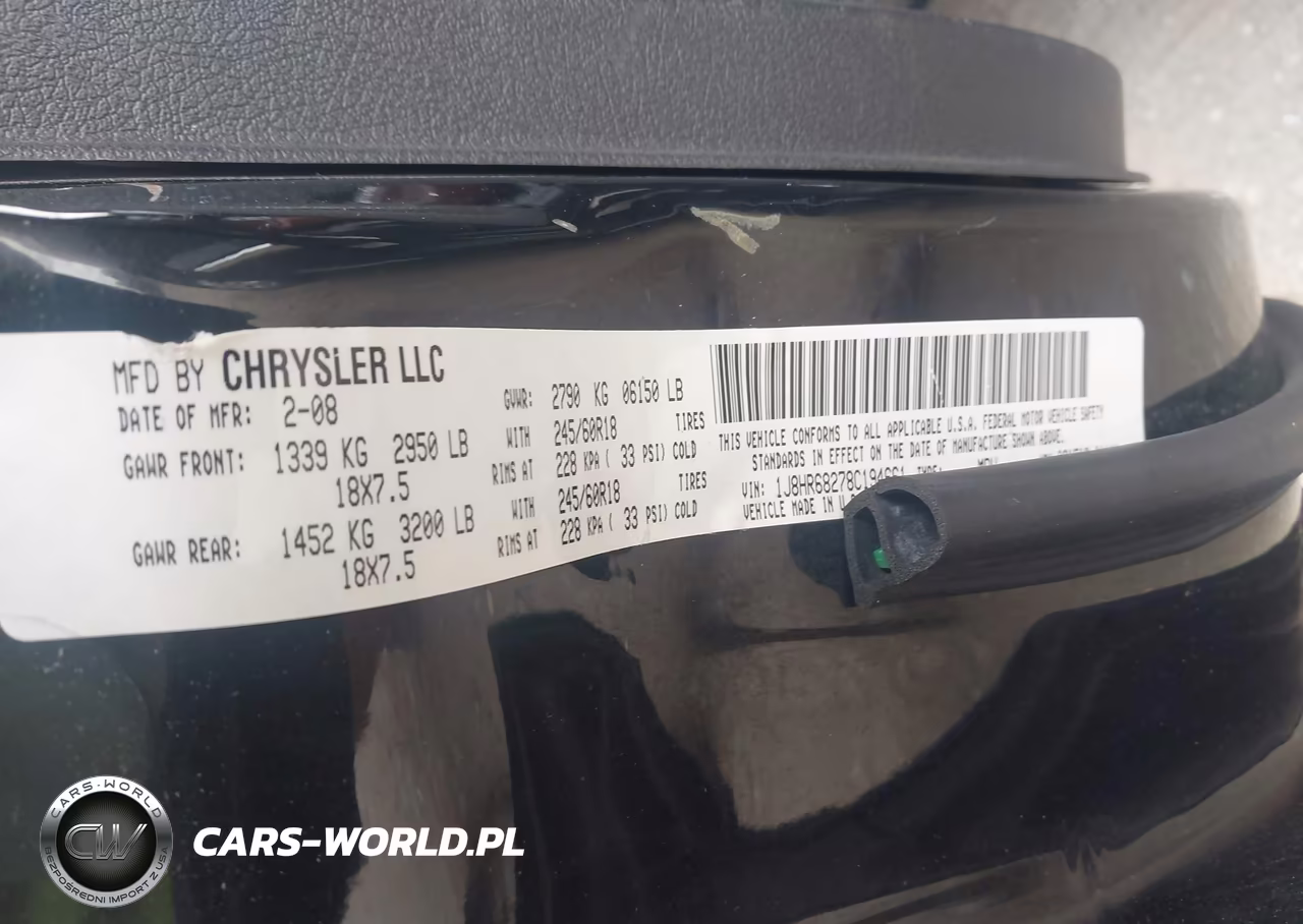 2008 Jeep Grand Cherokee Overland VIN:1J8HR68278C194661 - 9