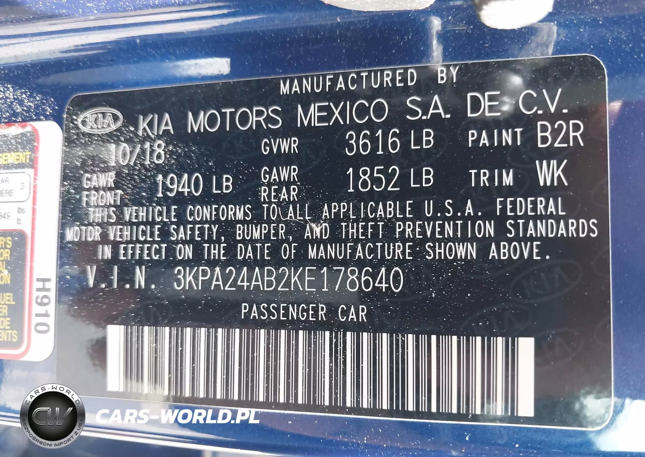 2019 Kia Rio S VIN:3KPA24AB2KE178640 - 9