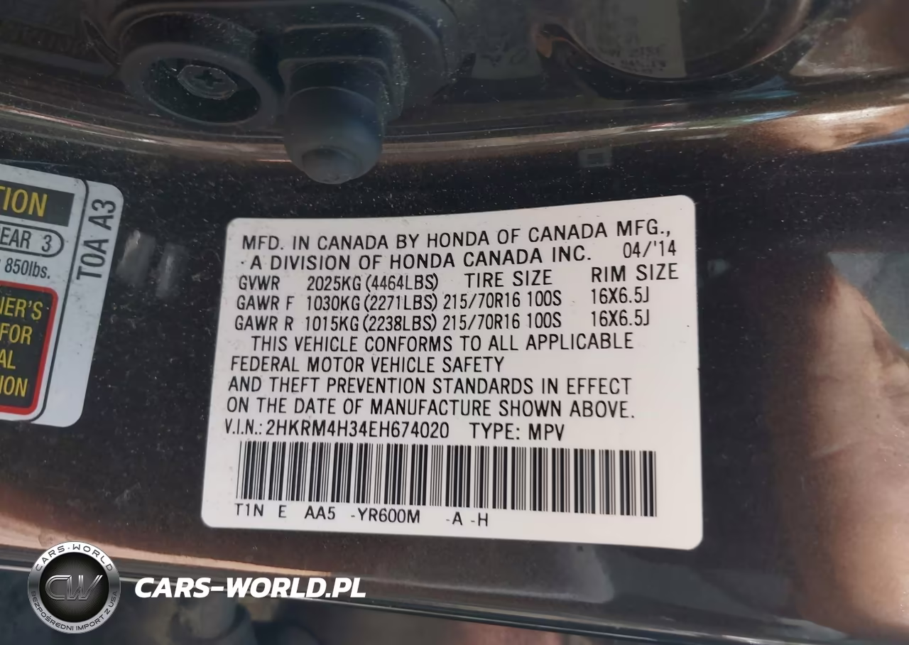 2014 Honda Cr-V Lx VIN:2HKRM4H34EH674020 - 9