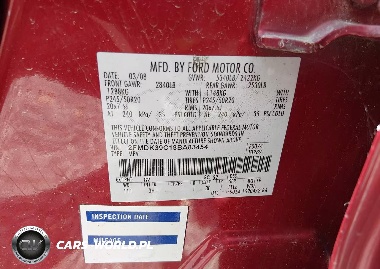 2008 Ford Edge Limited VIN:2FMDK39C18BA83454 - 9