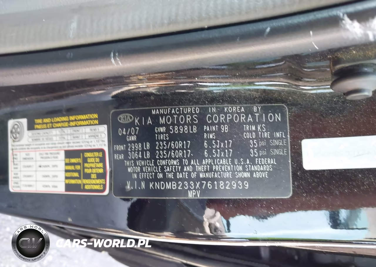 2007 Kia Sedona Ex VIN:KNDMB233X76182939 - 9