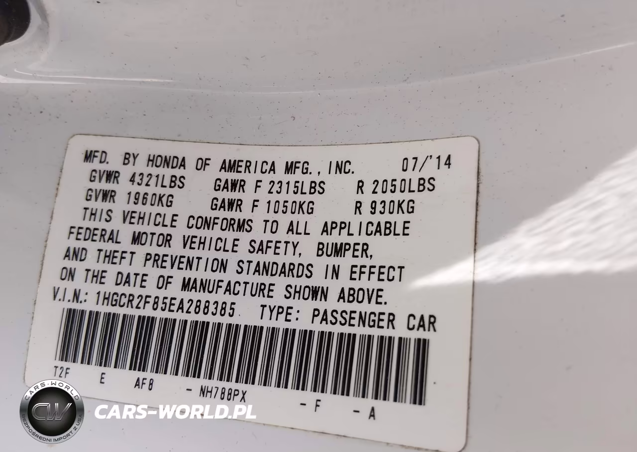 2014 Honda Accord Ex-L VIN:1HGCR2F85EA288385 - 9