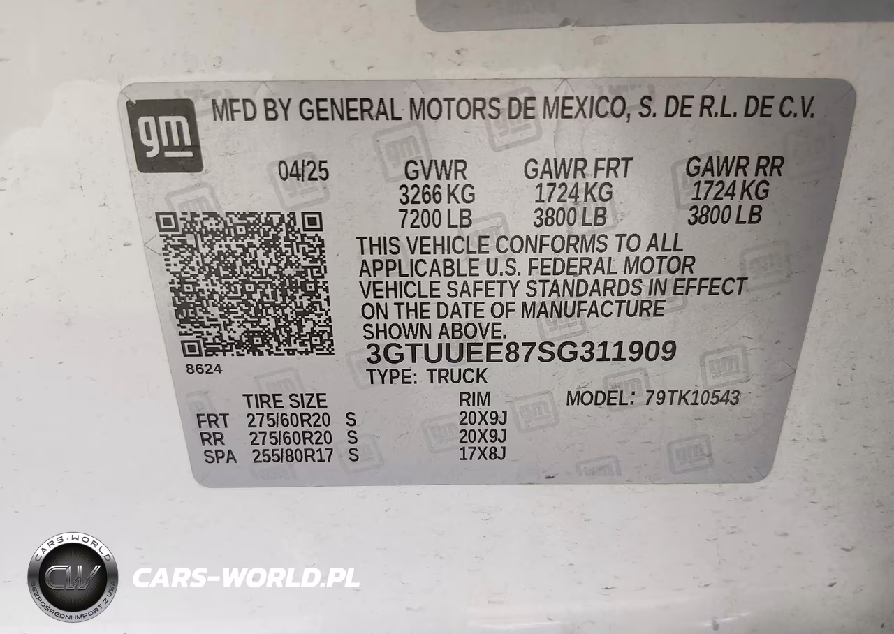 2025 GMC Sierra 1500 VIN:3GTUUEE87SG311909 - 9