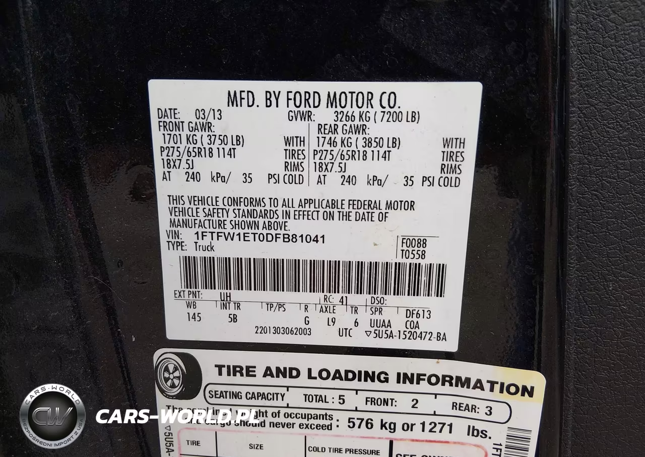 2013 Ford F-150 Fx4 VIN:1FTFW1ET0DFB81041 - 9