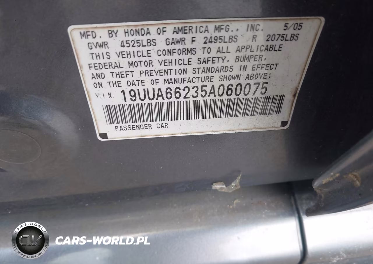 2005 Acura Tl VIN:19UUA66235A060075 - 9