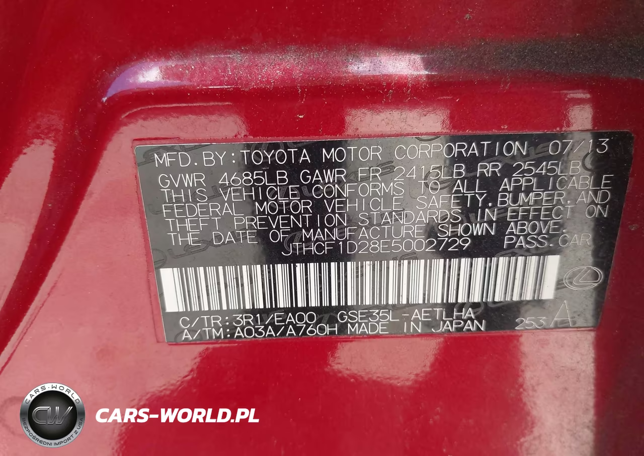 2014 Lexus Is 250 VIN:JTHCF1D28E5002729 - 9