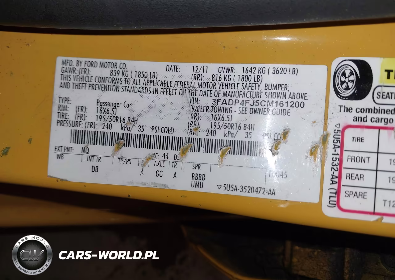 2012 Ford Fiesta Ses VIN:3FADP4FJ5CM161200 - 9
