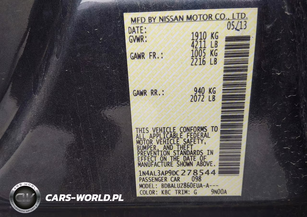 2013 Nissan Altima 2.5 VIN:1N4AL3AP9DC278544 - 9