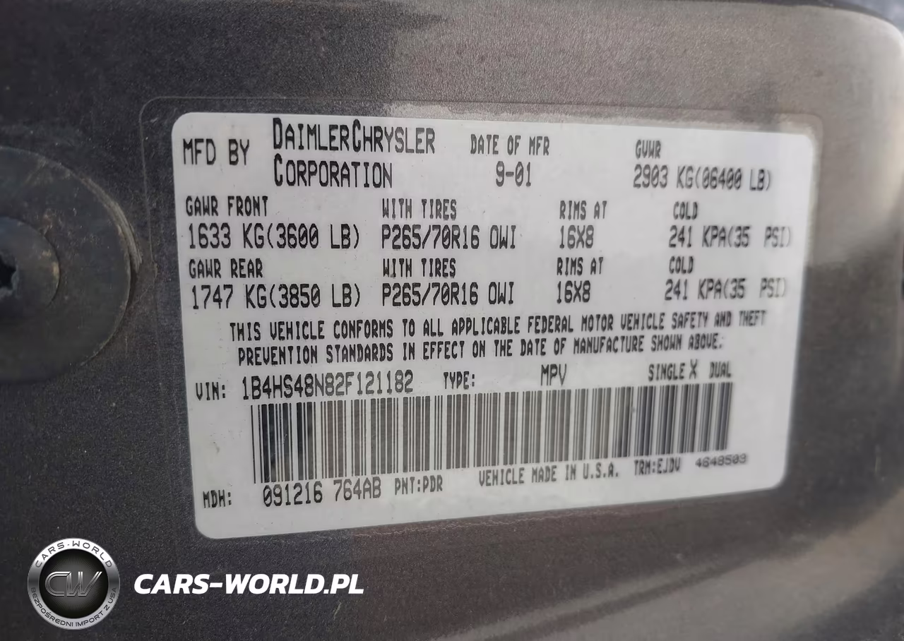 2002 Dodge Durango Slt VIN:1B4HS48N82F121182 - 9