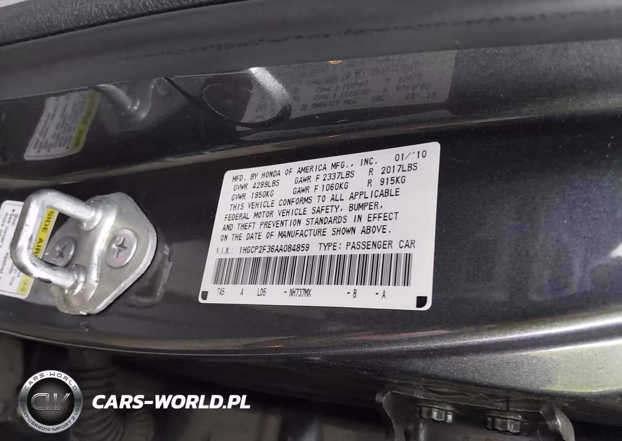 2010 Honda Accord 2.4 Lx VIN:1HGCP2F36AA084859 - 9